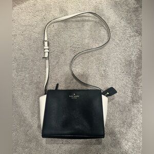 Kate Spade Black And Cream Leather Crossbody Purse